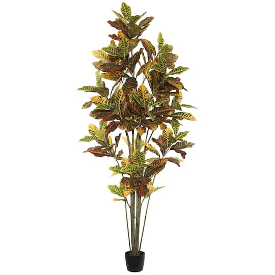 7Ft Potted Green & Orange Croton Tree By Vickerman | 7 ft | Michaels®